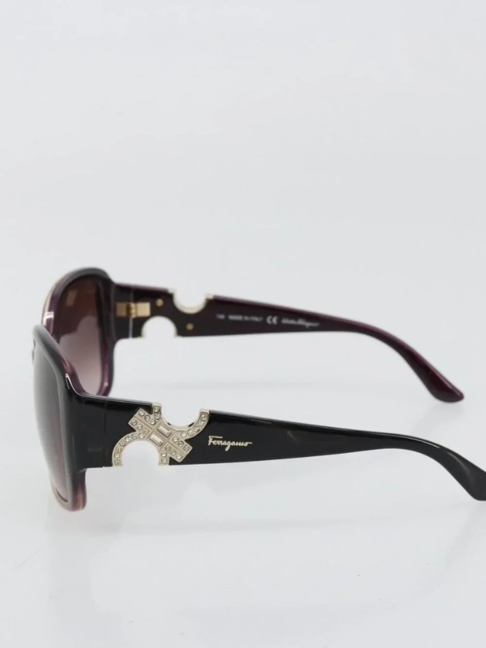 Salvatore Ferragamo Gancini Sunglasses plastic Purple Auth 180951M